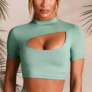 Like new Bo + Tee gym top cropped cutout shirt